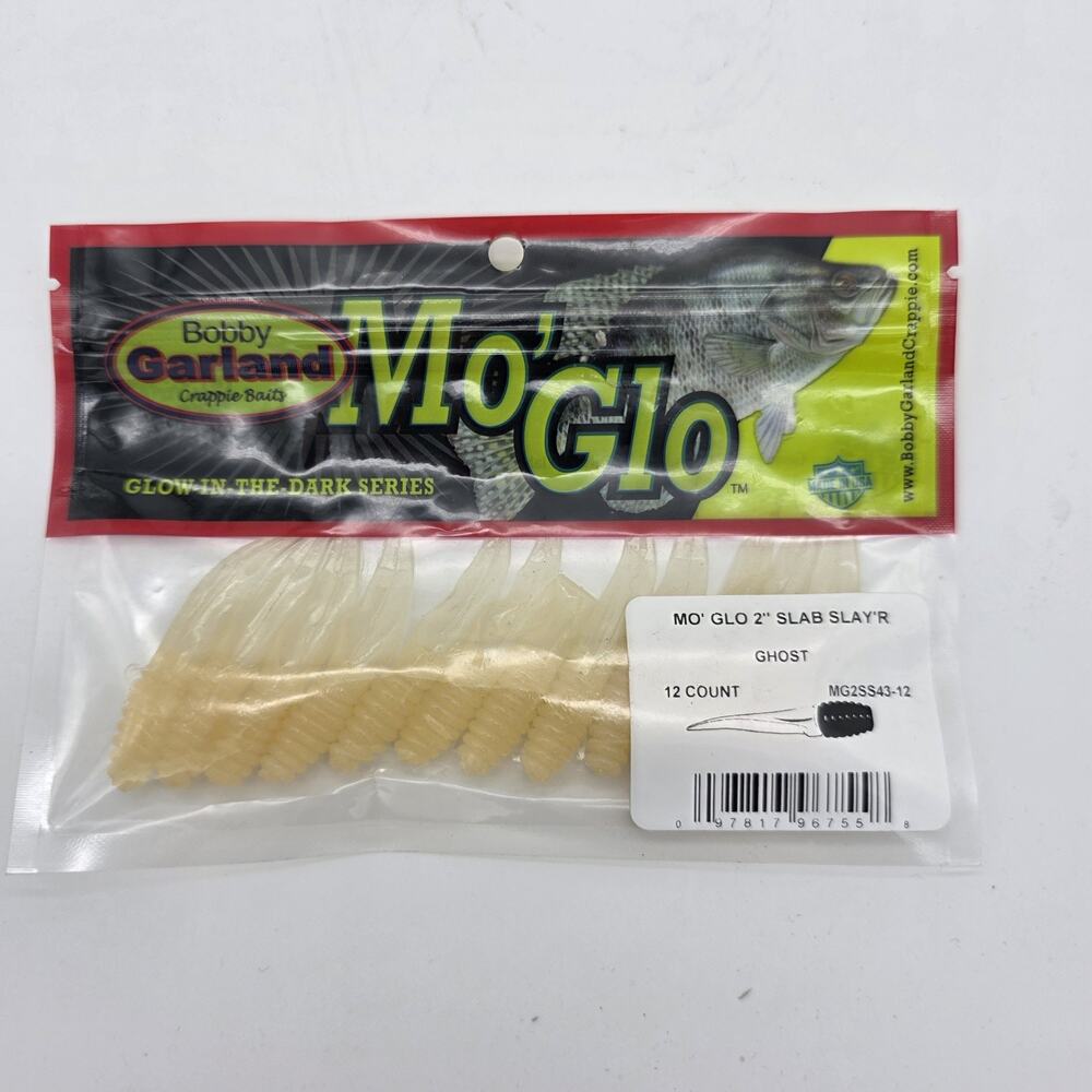 Lot of 6 Bobby Garland Mo’ Glo 2” Slab Slay’R Ghost 72 Crappie Baits
